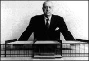 Mies van der Rohe with scale model