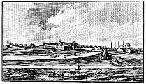 Engraving of Ft. Dearborn in 1830