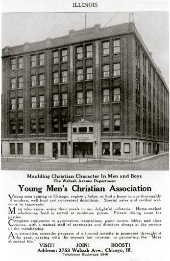 Wabash Avenue YMCA advertisement from <I>Simms' Blue Book and Directory<I/>, 1923