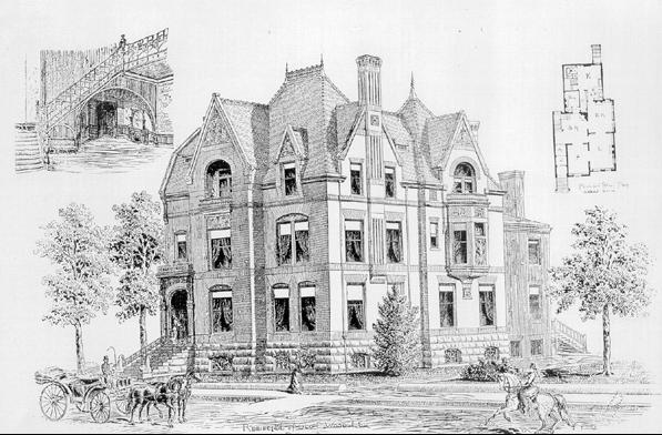Wood House, historic rendering, 1885