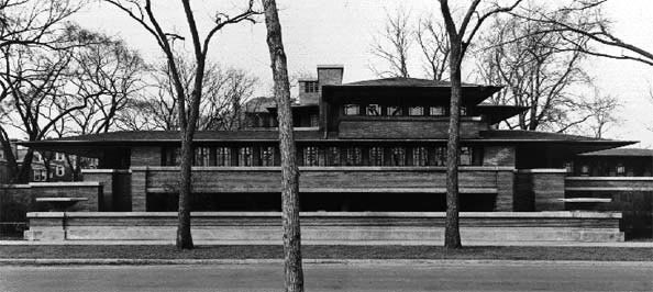 Robie House; 57th Street Elevation, photo by Richard Nickel
