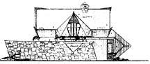 Drawing of side elevation, by Bruce Goff