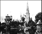 Union Park Lagoon and Church, circa 1878-79