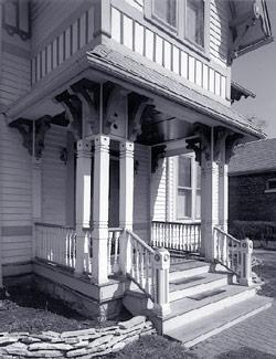 Porch detail, photo by Bob Thall, 1999