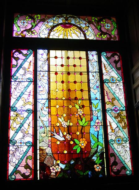 Stained glass window, photo by CCL, 2003