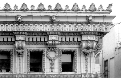 Cornice detail, photo by CCL, 2004