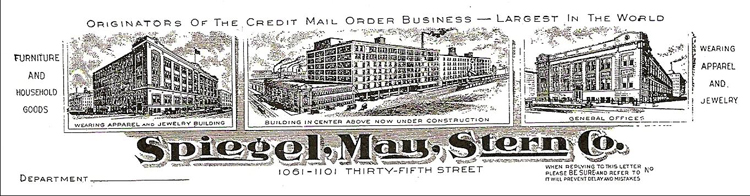 Spiegel, May, Stern and Co. letterhead, published in The Central Manufacturing District: Chicago Junction Railway Service : a book of descriptive text