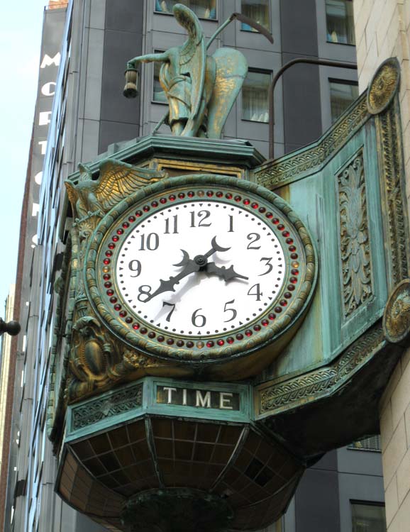 Clock on north-east corner of building